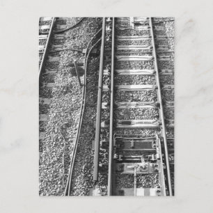 Carte Postale Chemins de fer, noir et blanc.