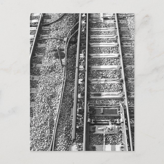 Carte Postale Chemins de fer, noir et blanc. (Devant)