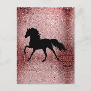 Carte Postale Chemise à rabat pour cheval en or rose brillant
