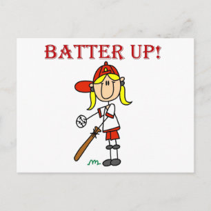 Carte Postale Chemise de baseball Fille Batteur Tshirts et Cadea