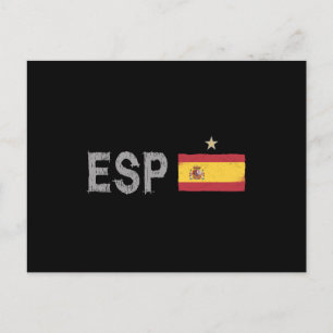 Carte Postale Chemise de fan de football d'Espagne Drapeau espag