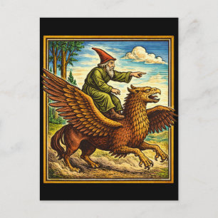 Carte Postale Chemise de fantaisie rétro médiévale à motif de ca