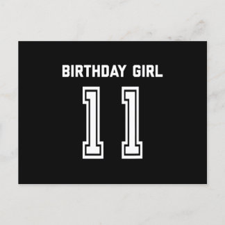 Carte Postale Chemise de fête d'anniversaire 11 ans Cadeau Fille