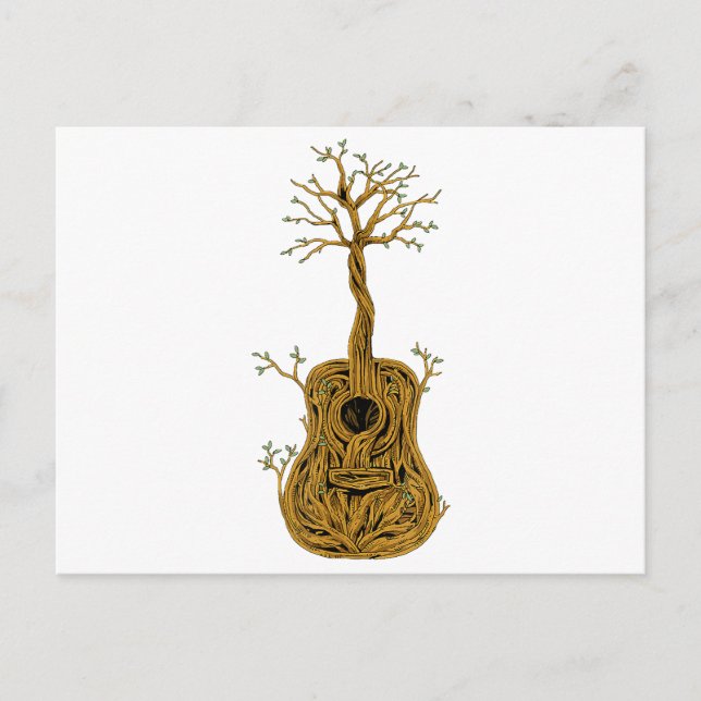 Carte Postale Chemise de guitare acoustique Arbre de vie Joueur  (Devant)