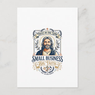 Carte Postale Chemise de propriétaire de petite entreprise Jesus