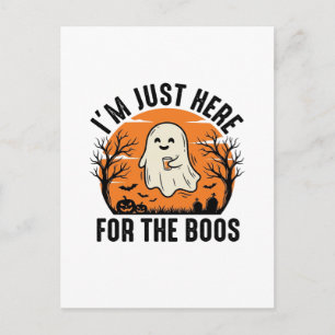 Carte Postale Chemise drôle de fantôme d'Halloween juste ici pou