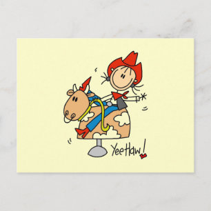 Carte Postale Chemise et Cadeaux Cowgirl Yee Haw à Figure Bâton