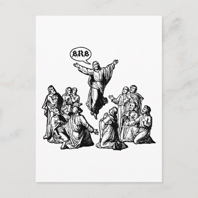 Carte Postale Chemise Jesus BRB lol (Devant)