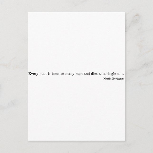 Carte Postale Chemise Martin Heidegger 1 (Devant)