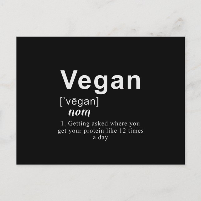 Carte Postale Chemise Vegan Funny - Définition Vegan (Devant)