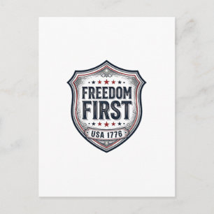 Carte Postale Chemise Vintage Bouclier Patriotique Liberté D'abo