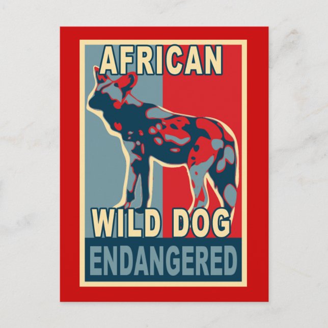 Carte Postale Chemises d'art Africaines Wild Dog Pop (Devant)