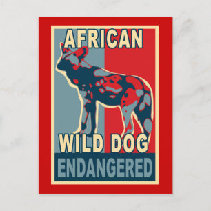 Carte Postale Chemises d'art Africaines Wild Dog Pop en voie de 