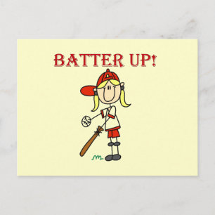 Carte Postale Chemises de softball pour filles Batter Up avec te