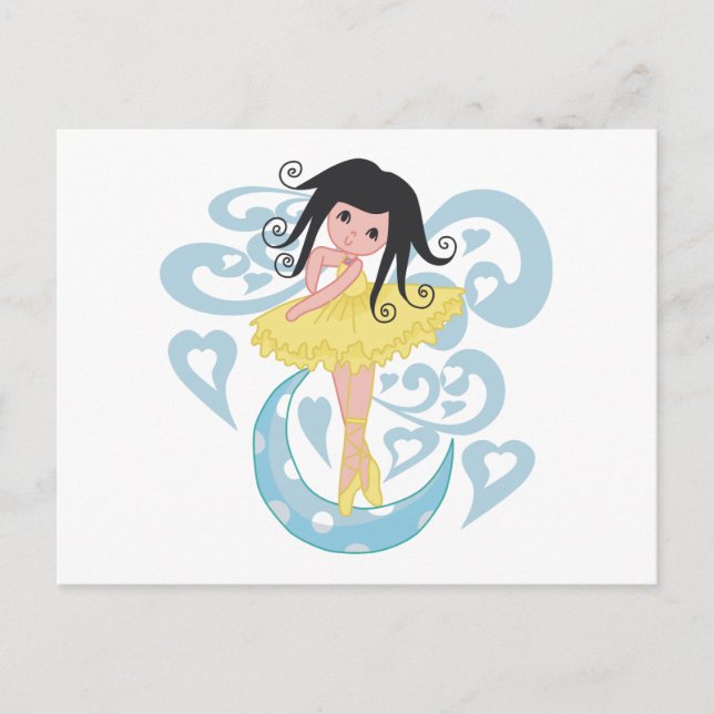 Carte Postale Chemises et cadeaux Black Hair Ballerina (Devant)