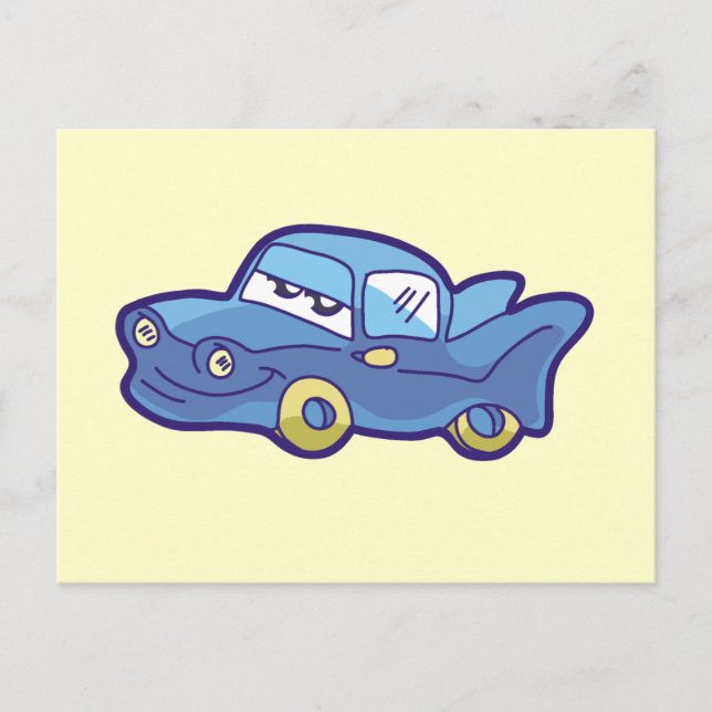 Carte Postale Chemises et cadeaux Blue Car (Devant)