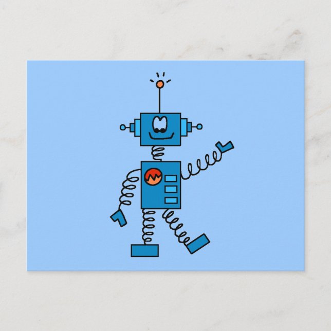 Carte Postale Chemises et cadeaux Blue Robot (Devant)
