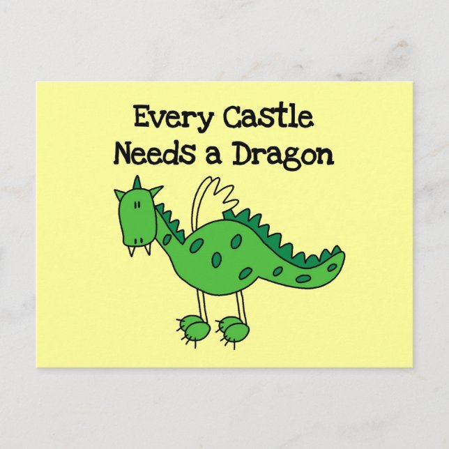 Carte Postale Chemises et cadeaux Castle Dragon (Devant)