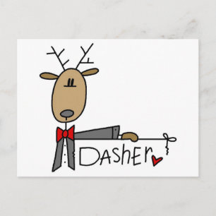 Carte Postale Chemises et cadeaux Dasher Reindeer