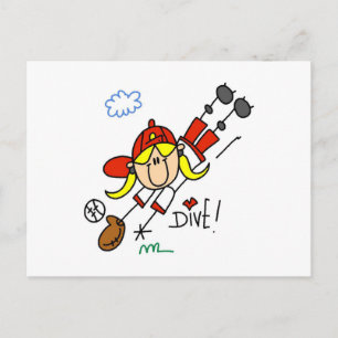 Carte Postale Chemises et Cadeaux de Baseball Féminin Plongeant