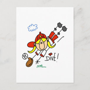 Carte Postale Chemises et Cadeaux de Baseball Féminin Plongeant