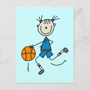 Carte Postale Chemises et Cadeaux de Basketball pour Filles Bleu