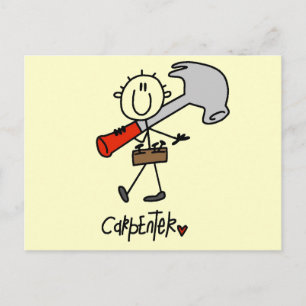 Carte Postale Chemises et Cadeaux de Charpentier à Figure Bâton