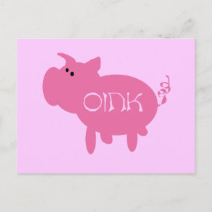 Carte Postale Chemises et cadeaux de cochon rose