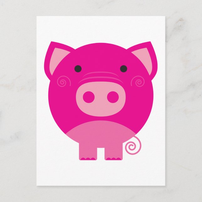 Carte Postale Chemises et cadeaux de cochon roses (Devant)