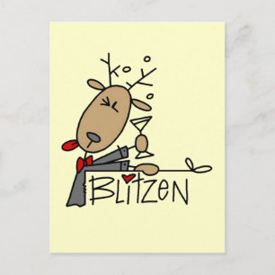 Carte Postale Chemises et cadeaux de rennes Blitzen