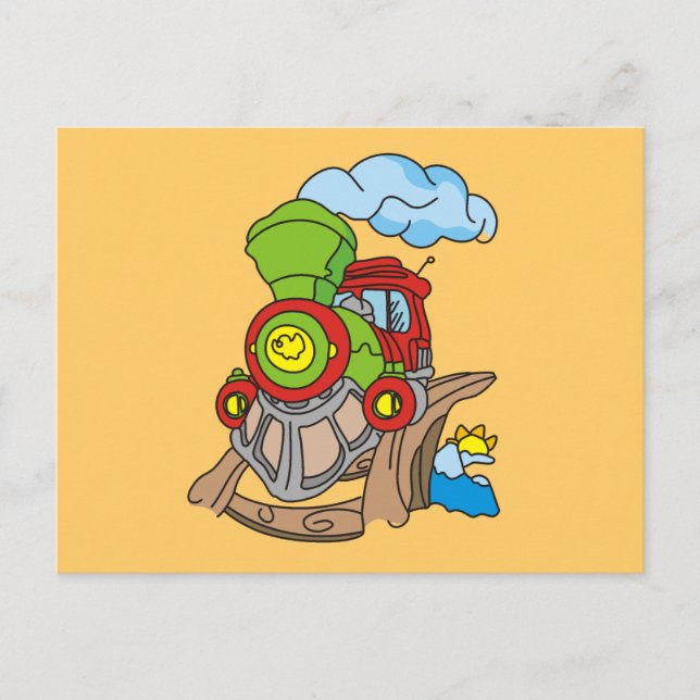 Carte Postale Chemises et cadeaux de train vert et rouge (Devant)