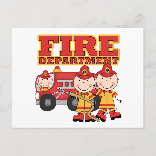 Carte Postale Chemises et Cadeaux du Service d'Incendie (Devant)