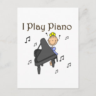 Carte Postale Chemises et Cadeaux Je Joue du Piano