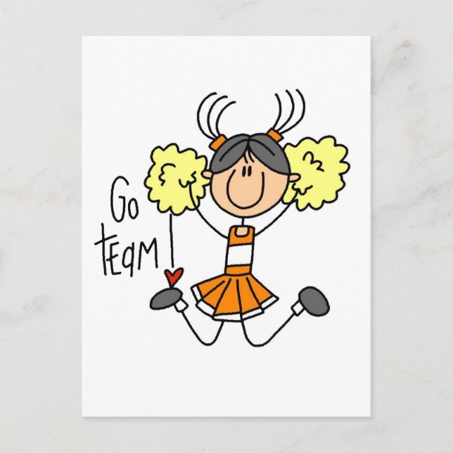 Carte Postale Chemises et cadeaux Pom-pom girl orange (Devant)