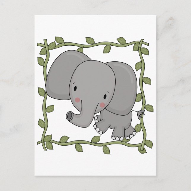 Carte Postale Chemises et cadeaux pour bébés éléphants (Devant)