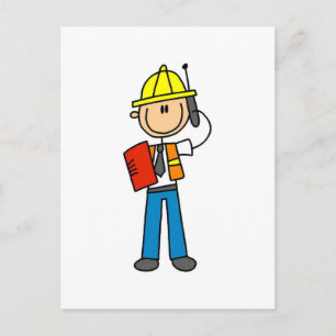 Carte Postale Chemises et Cadeaux pour Contremaîtres de Construc