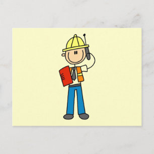 Carte Postale Chemises et Cadeaux pour Contremaîtres de Construc