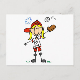Carte Postale Chemises et Cadeaux pour Fille Joueuse de Baseball