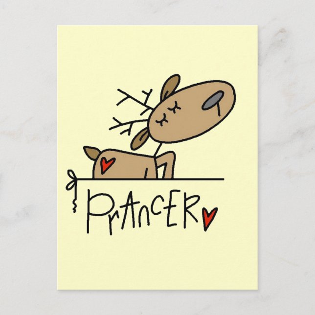 Carte Postale Chemises et cadeaux Prancer Reindeer (Devant)