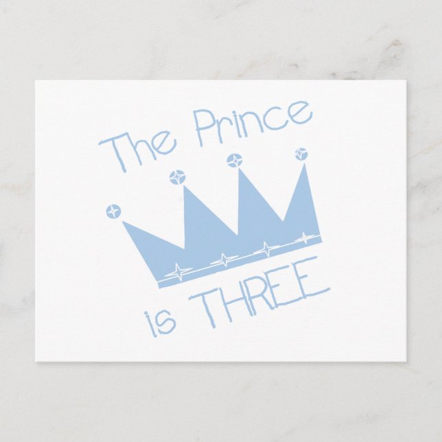 Carte Postale Chemises et cadeaux Prince Crown 3e anniversaire (Devant)