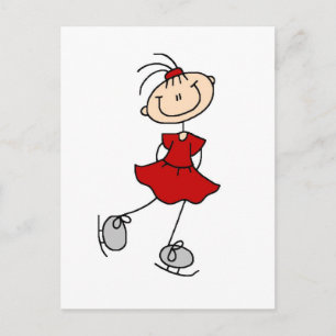 Carte Postale Chemises et cadeaux Red Dress Figure Skater