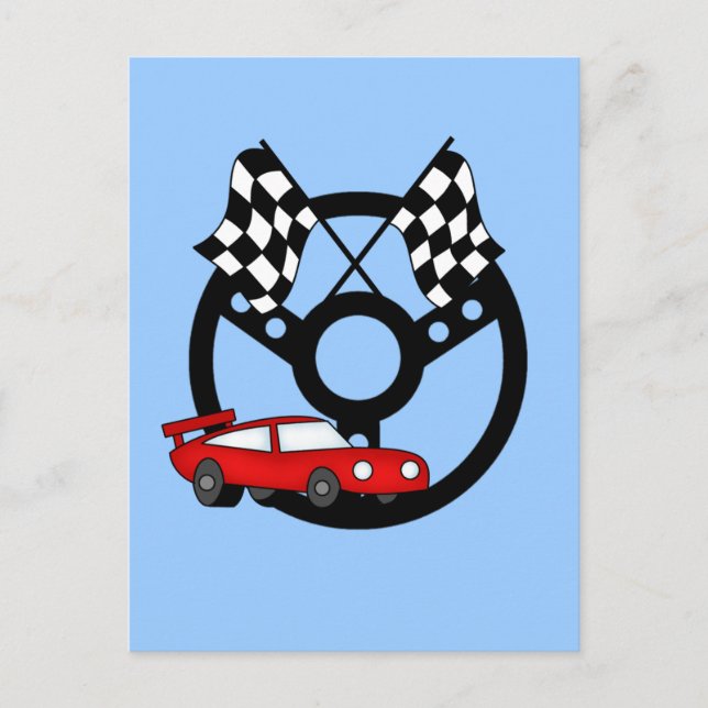 Carte Postale Chemises et cadeaux Red Race Car (Devant)