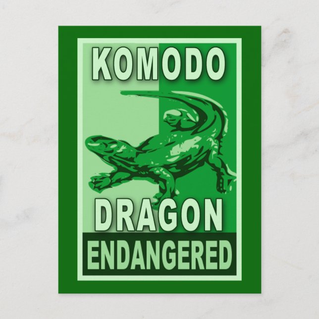 Carte Postale Chemises Komodo Dragon Pop Art en voie de disparit (Devant)