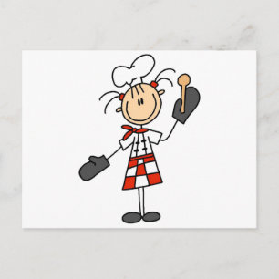 Carte Postale Chemises pour femmes cuisiniers avec maniques et c