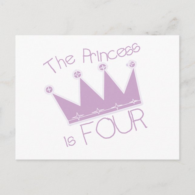 Carte Postale Chemises Princess Crown 4th Birthday (Devant)