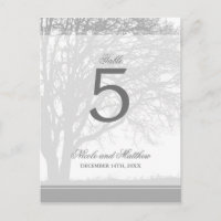 Chêne gris Numéro du tableau de mariage d'hiver