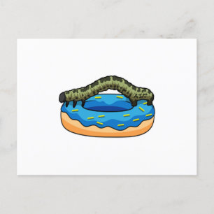Carte Postale Chenille avec Donut