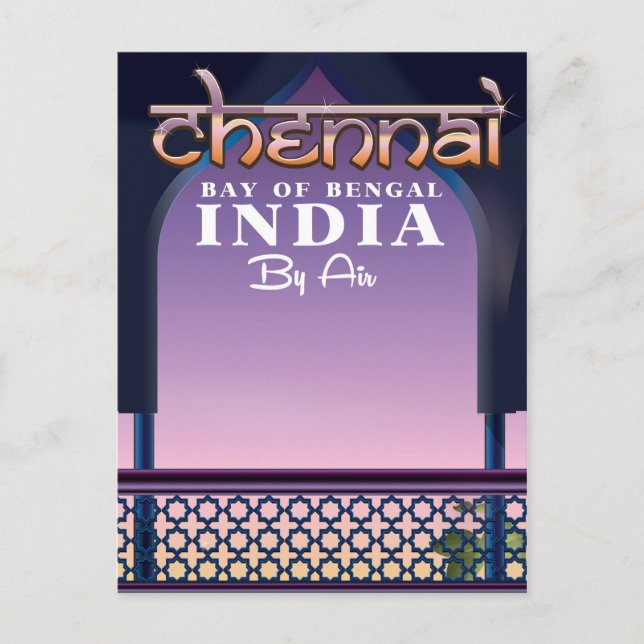 Carte Postale Chennai, baie du Bengale dans l'est de l'Inde (Devant)