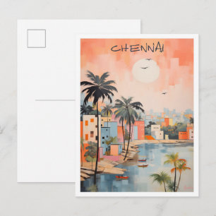 Carte Postale Chennai Inde Art Voyage 