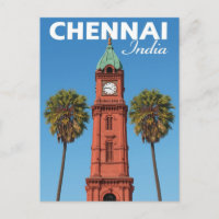Chennai India Tour d'horloge rouge Icone